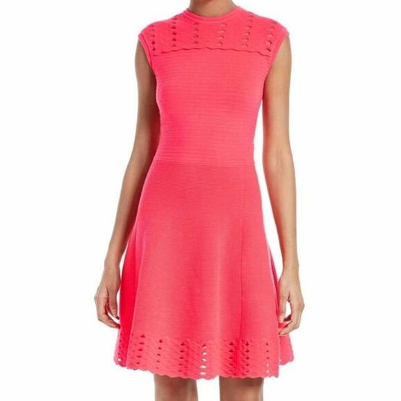 TED Baker Zaralie Jacquard Cut-out Dress 4 10 NWT